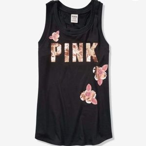 New vs pink sequin hibasic tank top